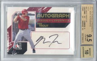 Mike Trout Signed Auto 2011 In The Game Rookie Full Body Gold Bgs 9.  5 10