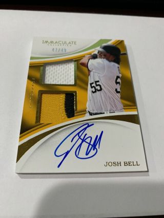 Josh Bell 2017 Panini Immaculate Rc Auto Patch /49 Pirates