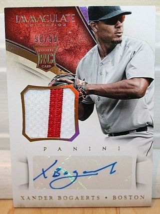 2014 Panini Immaculate Xander Bogaerts Ssp Rookie Gold Rpa 2 Color (90/99) Rc