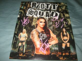 Riot Squad Liv Sarah Ruby Raw Smackdown Wwe Nxt Signed Autographed 8x10 Photo