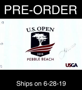 Gary Woodland Signed 2019 Us Open Pebble Beach Flag - U.  S.  - Jsa Psa Guaranteed