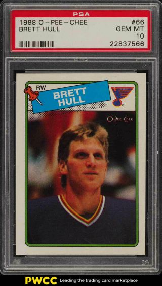 1988 O - Pee - Chee Hockey Brett Hull Rookie Rc 66 Psa 10 Gem (pwcc)