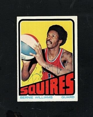 1972 - 73 Topps Vintage - Bernie Williams - Virginia Squires Aba - Autographed Card