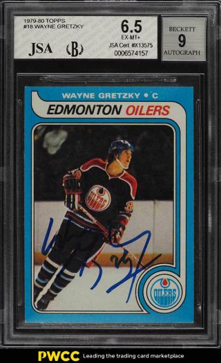 1979 Topps Hockey Wayne Gretzky Rookie Rc Jsa 9 Auto 18 Bgs 6.  5 Exmt,  (pwcc)