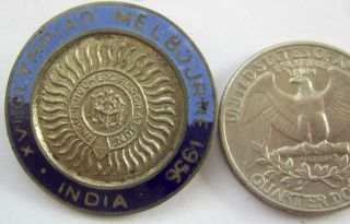 Old Olympic Pin Australia Melbourne 1956 India Noc Brass Enamel