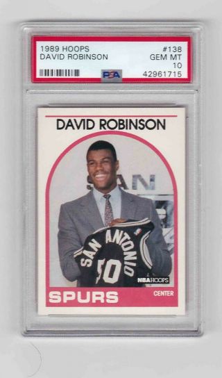 1989 - 1990 Psa 10 Hoops David Robinson San Antonio Spurs 138 Basketball Card