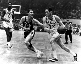 Boston Celtics John Havlicek Vs Lakers Jerry West Glossy 8x10 Photo Print Poster