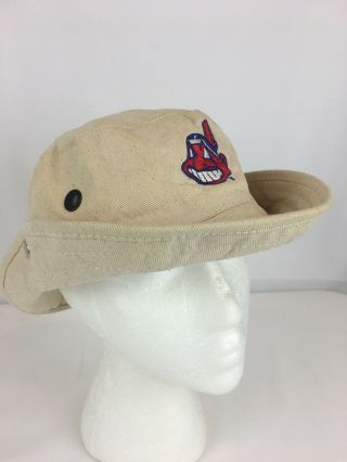 Cleveland Indians Chief Wahoo Bucket Hat W/ Vent Holes & Snap Sides (1401)