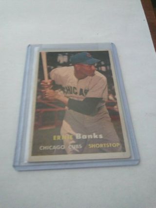 1957 Topps Ernie Banks Chicago Cubs 55 Baseball Card