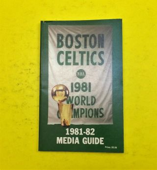 1981 - 82 Boston Celtics Media Guide Nba Champions Basketball Press Book 1981 1982