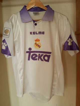 Retro Real Madrid Jersey 1997 1998 Kelme Teka Home Shirt Soccer Football Size Xs