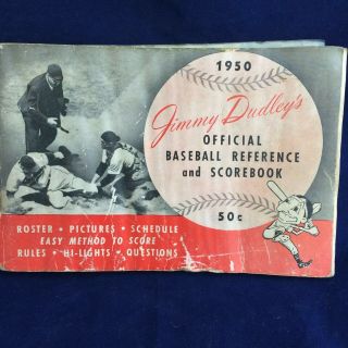 Jimmy Dudley Cleveland Indians 1950 Baseball Reference And Scoring Book Vintage