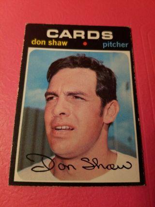 1971 Opc Baseball Set Break 654 Don Shaw Stl Cardinals Ex,  /exmt