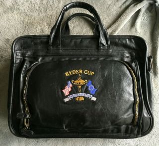Ryder Cup The Country Club Black Leather Briefcase Laptop Bag