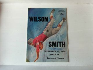 1958 Wilson Vs Oscar Smith High School Football Program Portsmouth Va