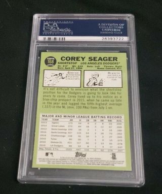 Corey Seager 2016 Topps Heritage Action Rookie SP PSA 9 2