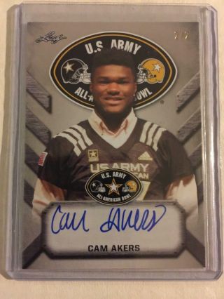 Cam Akers 2017 Leaf Army All American Tour Blank Back Auto 2/2 Florida State
