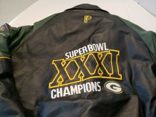 Green Bay Packers Bowl 31 Leather Jacket Mens Size Extra Large