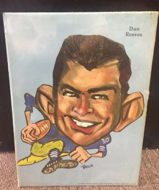 Vintage 1960’s Tasco Caricature Poster Dallas Cowboys Football Dan Reeves Nfl