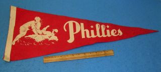 Vintage 1950s Philadelphia Phillies Felt Pennant Baseball