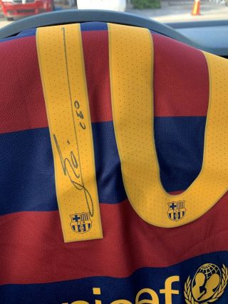 Lionel Messi 10 Signed Barcelona Soccer Jersey Autographed Xl Beckett Bas