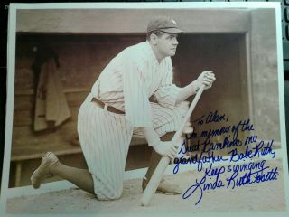 Linda Ruth Tosetti Hand Signed Autograph 8x10 Photo - Babe Ruth Granddaughter