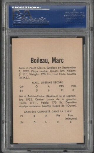 1962 Parkhurst Hockey 29 Marc Boileau PSA 8 2
