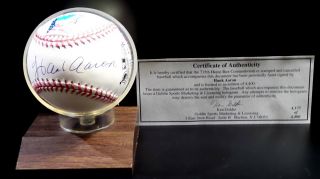 Hank Aaron Autographed 715 Official National League Baseball With Hologram