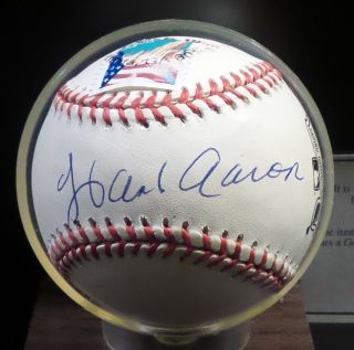 HANK AARON AUTOGRAPHED 715 OFFICIAL NATIONAL LEAGUE BASEBALL WITH HOLOGRAM 2