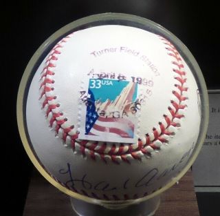 HANK AARON AUTOGRAPHED 715 OFFICIAL NATIONAL LEAGUE BASEBALL WITH HOLOGRAM 3