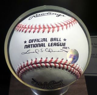 HANK AARON AUTOGRAPHED 715 OFFICIAL NATIONAL LEAGUE BASEBALL WITH HOLOGRAM 5