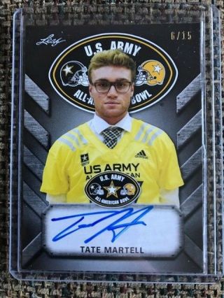 Tate Martell Ohio State 2017 Leaf Army All - American Black Tour Auto 6/15