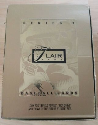 1994 Flair Baseball Series 2 Wax Box 24 Packs