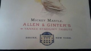Mickey Mantle 2008 eTopps Allen & Ginter ' s 16X20 Matte Canvas Yankee Stadium 2