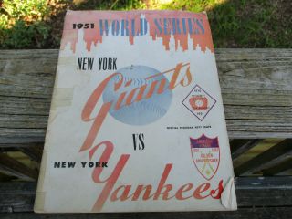 1951 N.  Y.  Giants Vs N.  Y.  Yankees World Series Program Polo Grounds Scored