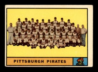 1961 Topps 554 Pittsburgh Pirates Tc Vgex X1736056