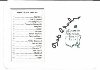 Bob Charles Autographed Augusta National Masters Scorecard - Jsa Authenticity