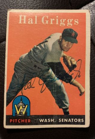 Hal Griggs Died 2005 Auto Autographed Signed Baseball Card Washington Senator