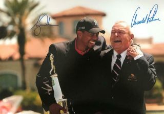Tiger Woods,  Arnold Palmer Signed 11x17 Photo (golf) Authentic Autograph /