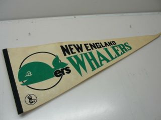 Vintage 1972 1973 England Whalers Hockey Pennant Flag Banner