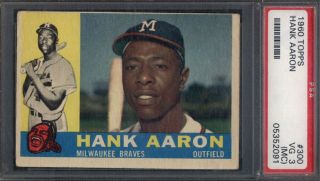 1960 Topps 300 Hank Aaron Braves Psa 3 (mc) 696738