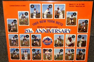1969 York Mets Signed 20th Anniversary Ltd Ed Print Of 2000 W/ All 20 Autos
