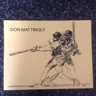 Don Mattingly York Yankees 8 " X10 " Artwork Drawing On Thick Paper Stock