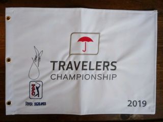 2019 Travelers Championship - Jordan Spieth Signed Course Pin Flag 2