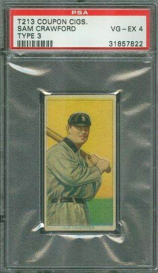 1919 T213 Coupon Cigarettes Type 3 Sam Crawford Tigers - Psa 4 Vg/ex None Higher
