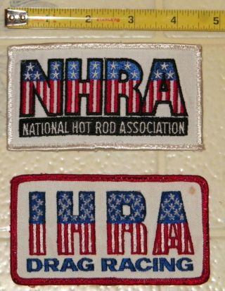 Two Vintage " Nhra/ihra " Stars/stripes Cloth Embroidered Drag Racing Patches