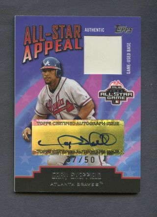 2004 Topps All - Star Game Appeal Gary Sheffield Base Patch Auto 37/50 Braves