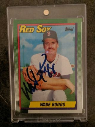 1990 Topps Wade Boggs Autograph Baseball Card 760 Red Sox