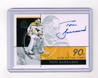 2018 - 19 Sp Authentic Sign Of The Times ’90s St90 - Tb Tom Barrasso Auto