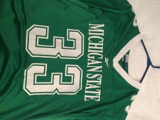 Authentic Reebok Vintage Michigan State Spartans Football Jersey Size 52,  Green